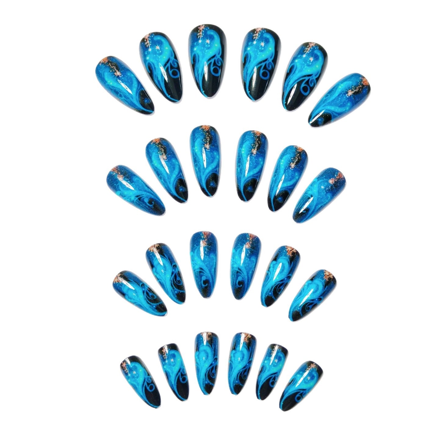 Celestial Swirl Nail Art Acalora