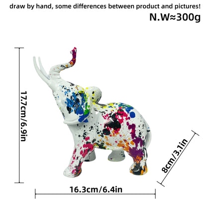 Creative elephant figurine with colorful design Acalora