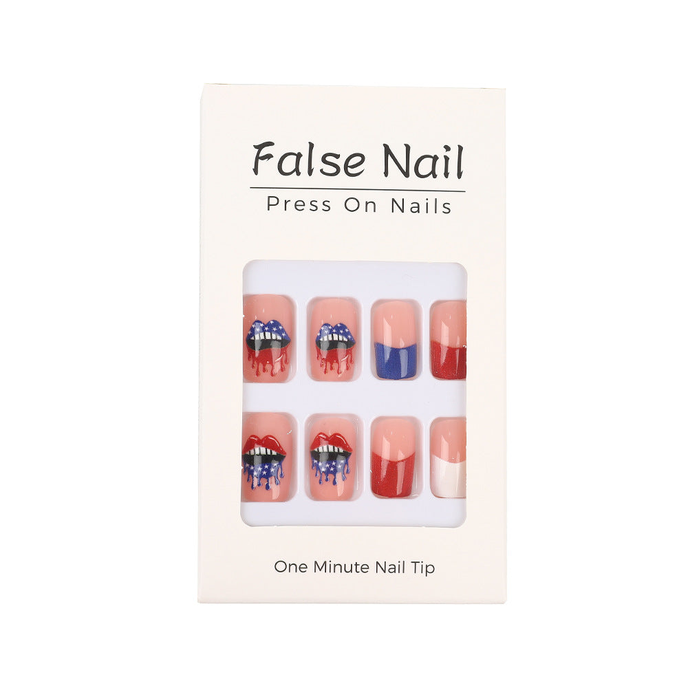 Patriotic style artificial nails Acalora