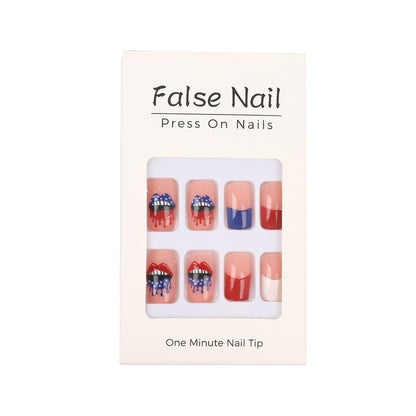 Patriotic style artificial nails Acalora