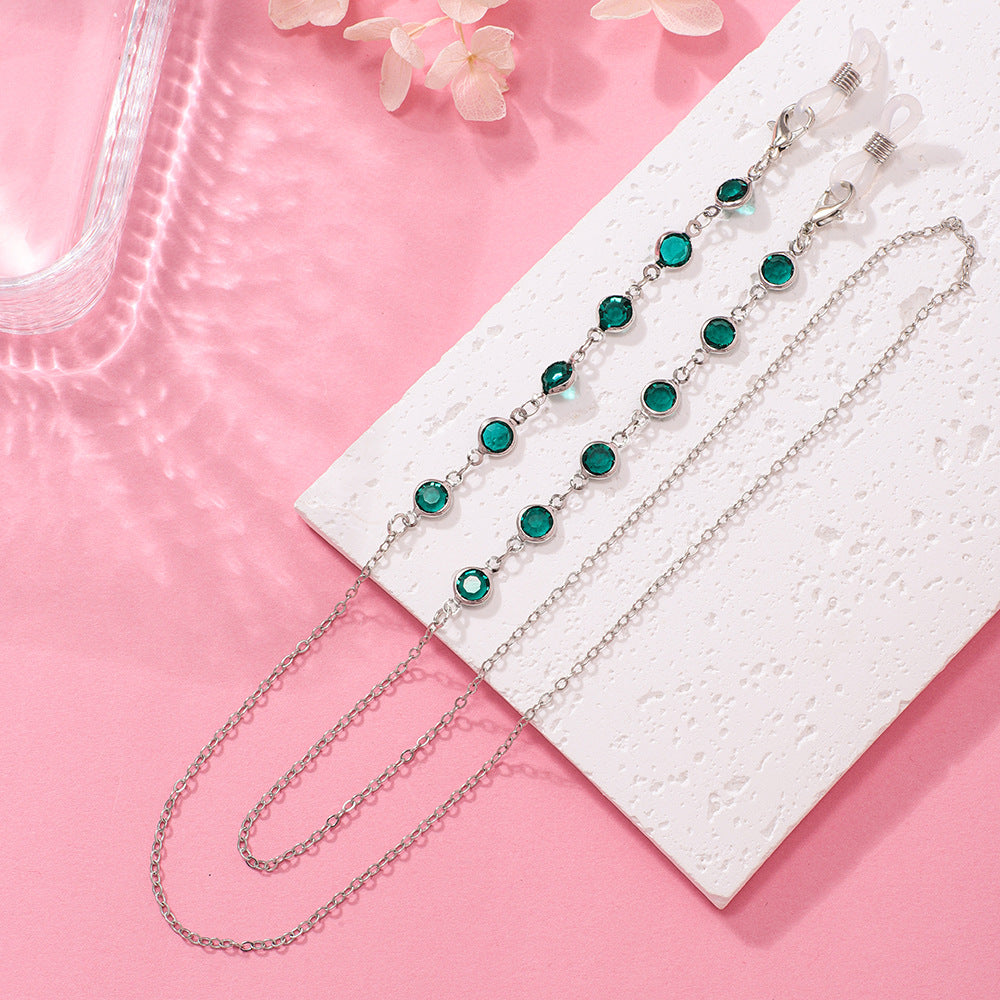 Stylish Crystal Chain Eyewear Holder Acalora