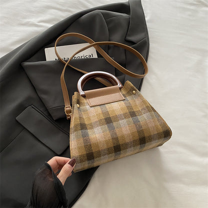 Plaid Structured Mini Handbag Acalora