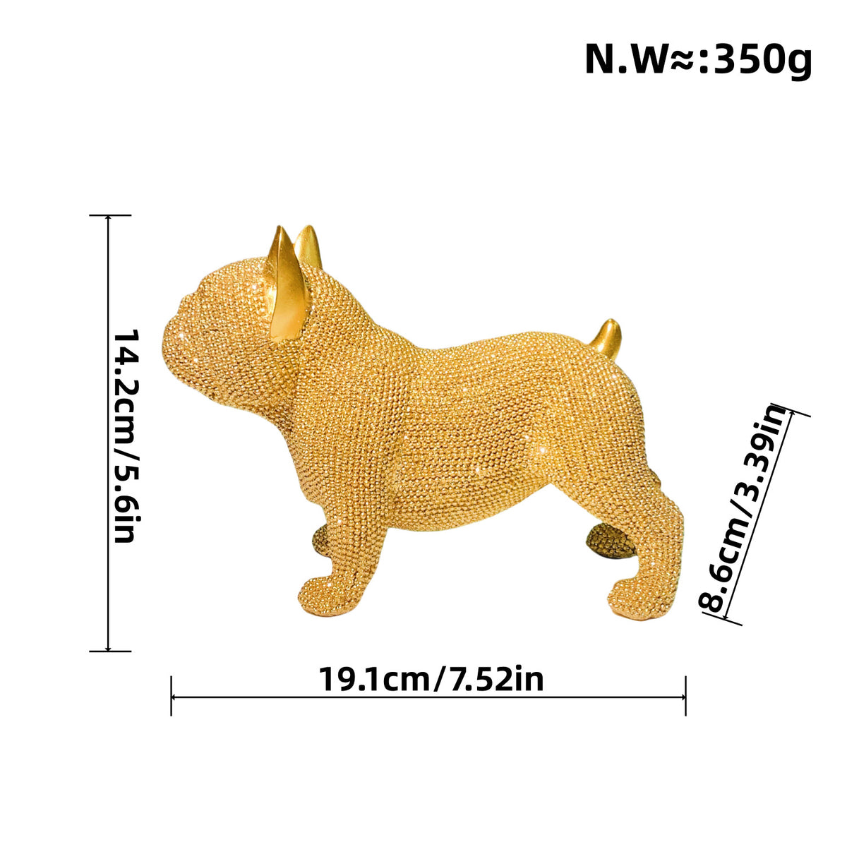 Shiny Bulldog Sculpture Acalora