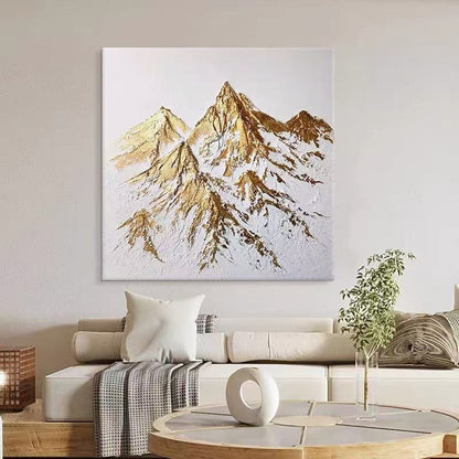 Textured Mountain Gold Foil Canvas Artwork