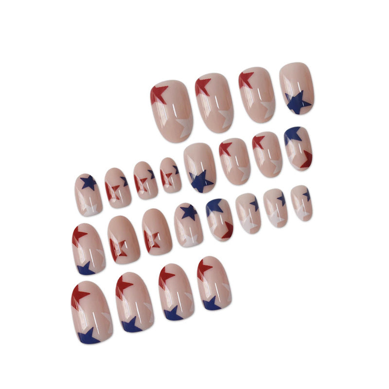 Artistic Star-Pattern Press-On Nails Acalora