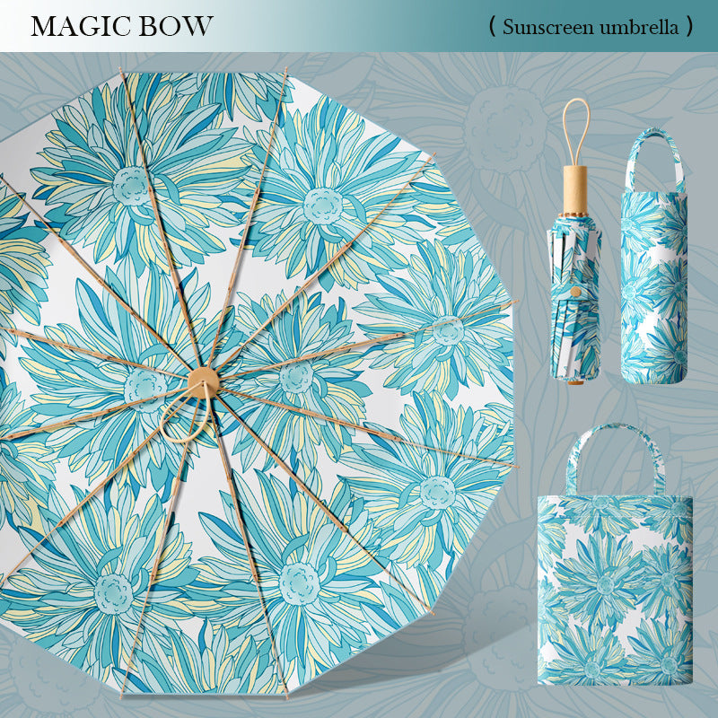Ladies sun protection umbrella with elegant floral design Kalsten