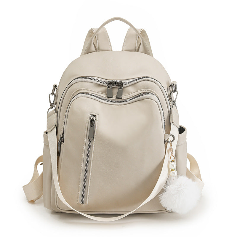 Stylish Multi-Pocket Faux Leather Backpack Acalora