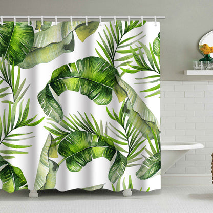 Botanical Leaf Pattern Shower Curtain