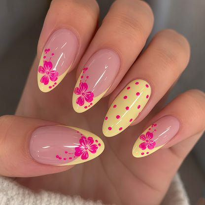 Elegant Floral Stiletto Nail Art Tips Acalora
