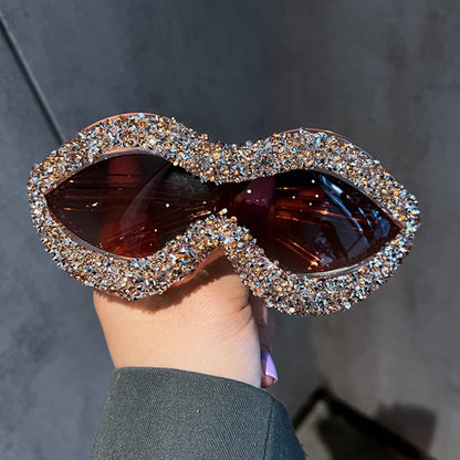 Women statement sunglasses with sparkling crystal embellishments Bowlift