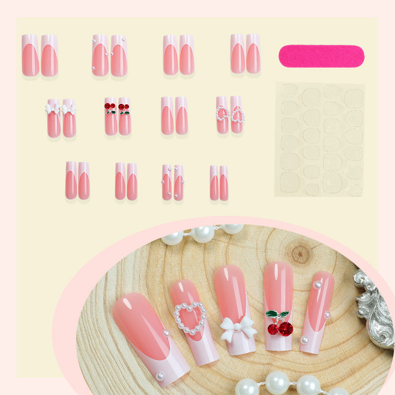 Decorative 3D Embellished Press-On Nail Set Acalora