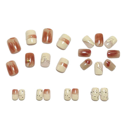 Artificial Nail Set with Elegant Marble Design Acalora