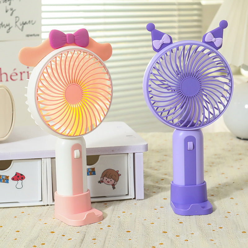 Women's Portable Handheld Fan with USB Charging Function and LED Lighting Karnz