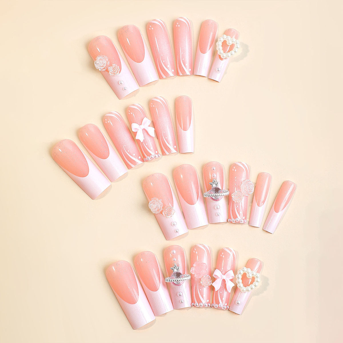 Elegant Full-Cover Press-On Nail Set Acalora