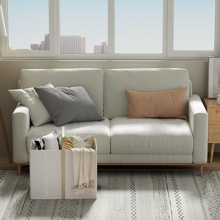 Modern laundry basket with wooden handle Acalora