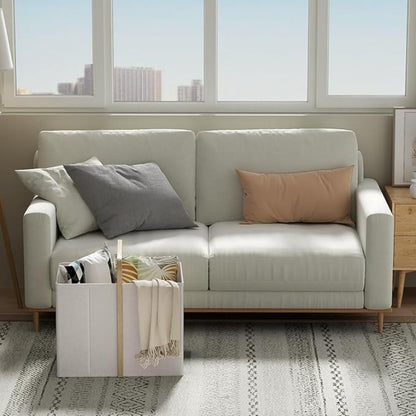 Modern laundry basket with wooden handle Acalora
