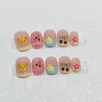 Whimsical Character Design Press-On Nail Set Acalora