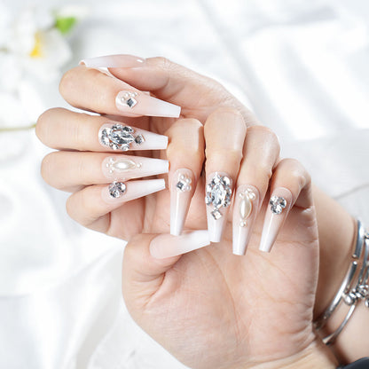 Glamorous Crystal Embellished Press-On Nail Set Acalora