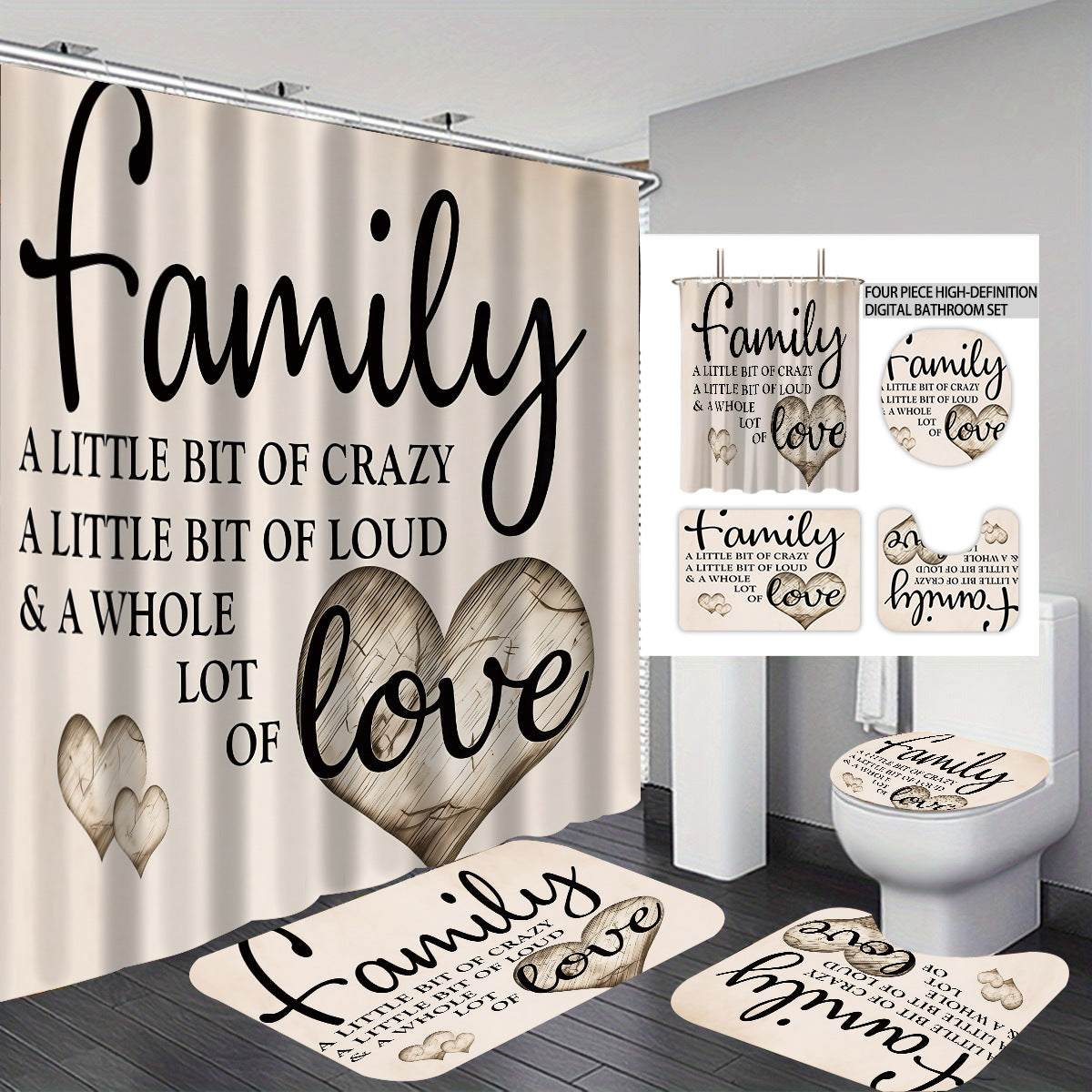 Family Themed Bathroom Decor Set