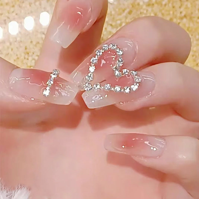 Artificial nails with romantic heart decorations Acalora