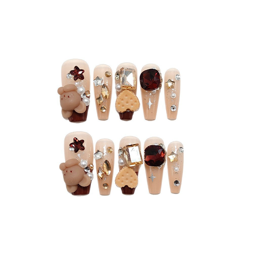 Artificial nails with playful Christmas design Acalora