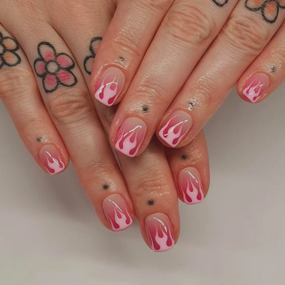 Artistic Flame Drip Nail Art Acalora