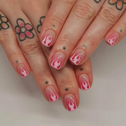 Artistic Flame Drip Nail Art Acalora