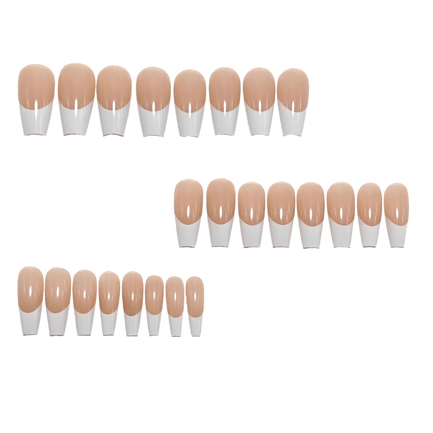 Artificial nails in elegant French Tip design Acalora