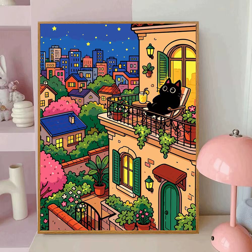 Playful Cat-Themed Decorative Wall Canvas Art