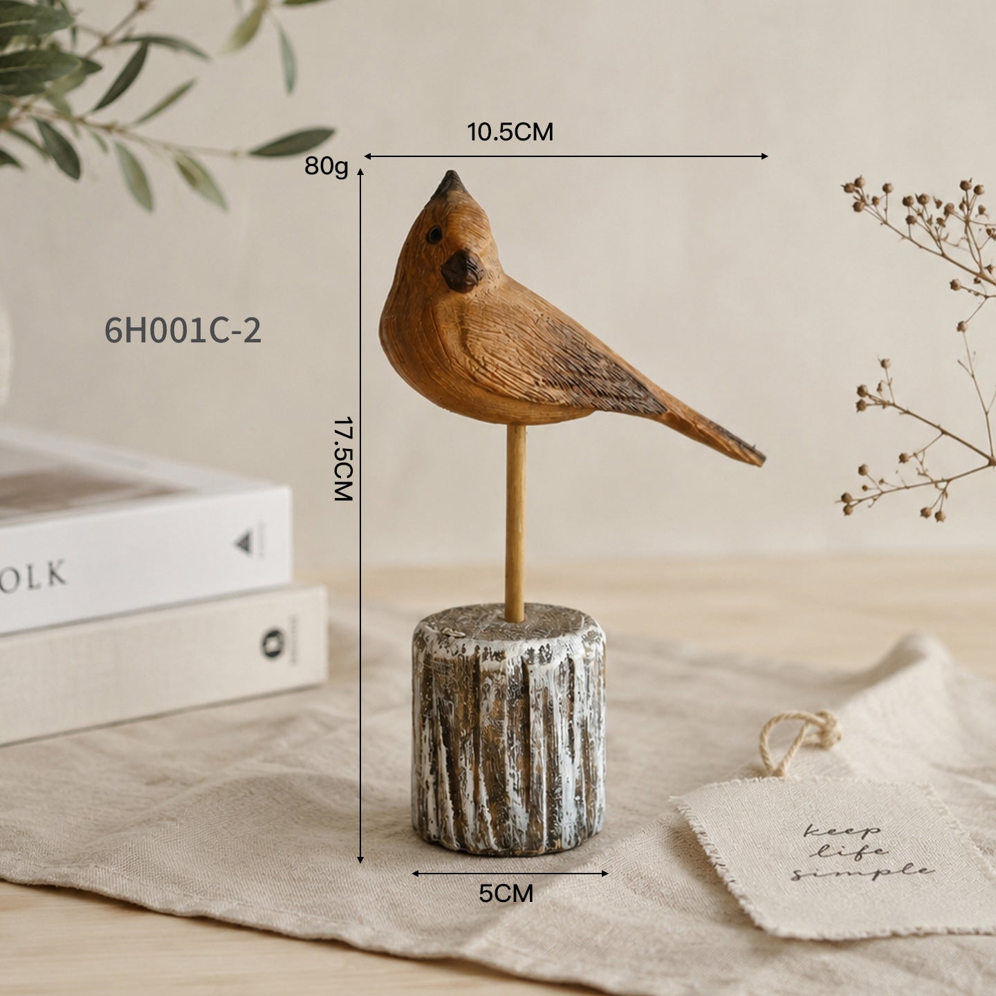 Artisan Bird Sculpture Accent