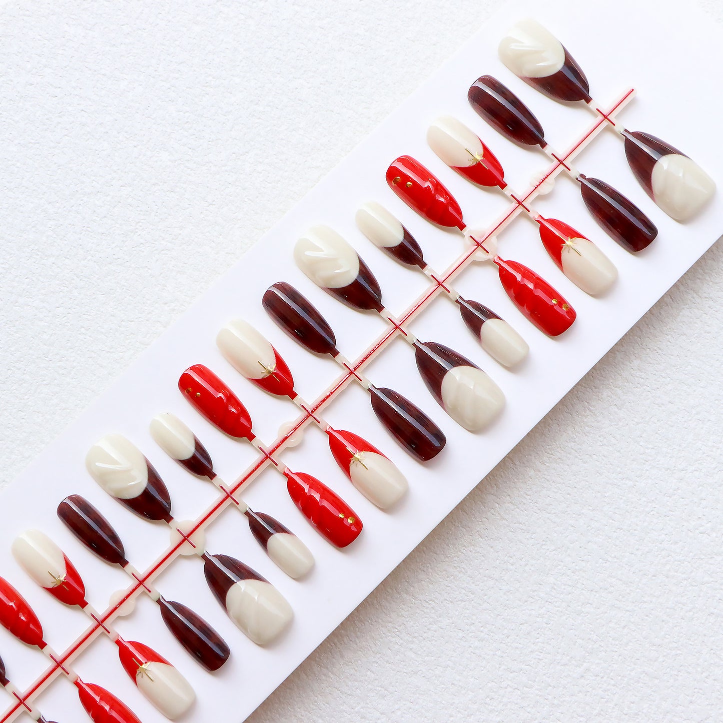 Decorative Press-On Nail Art Set with Unique Patterns Acalora
