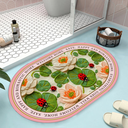 Floral Design Bath Mat