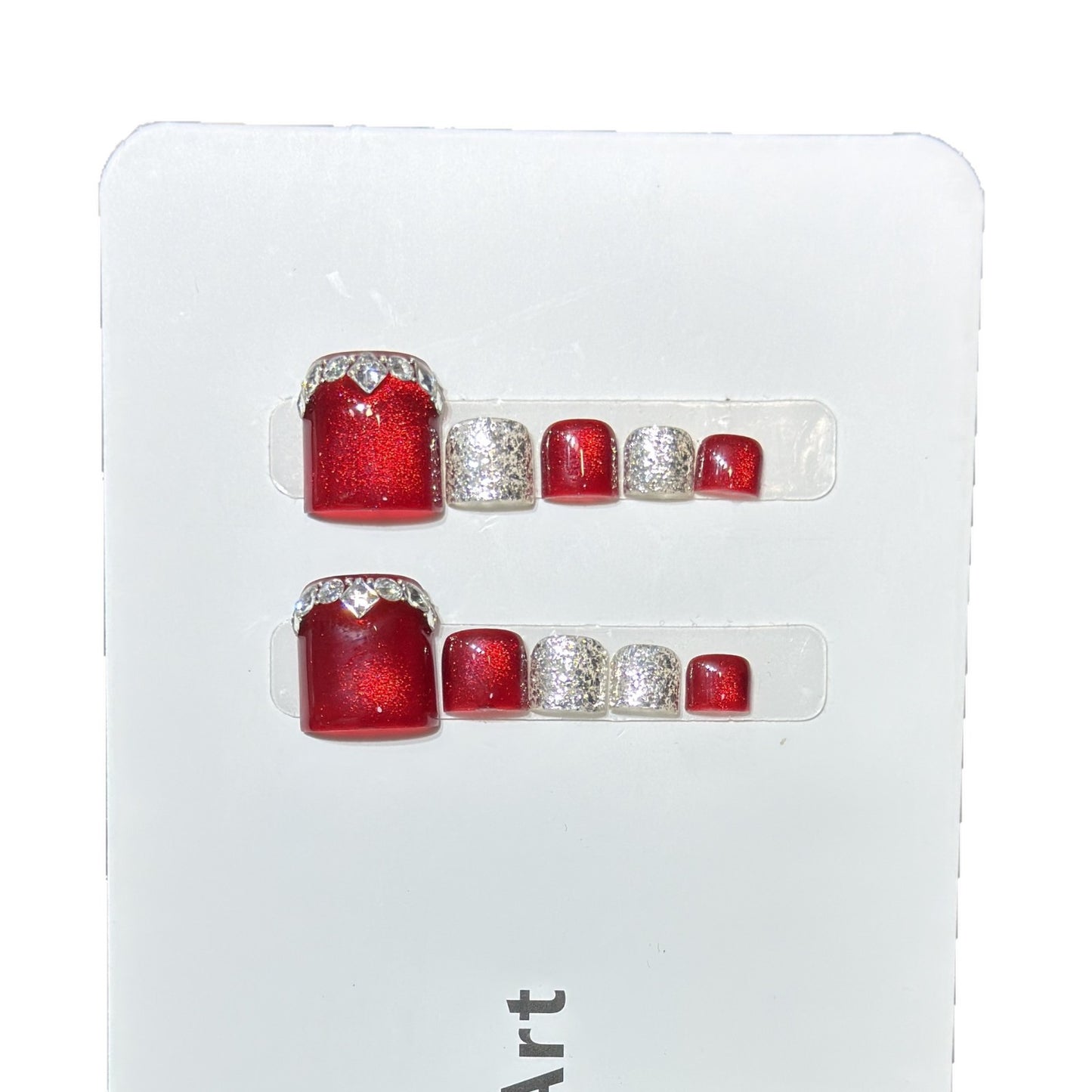 Glamorous Press-On Nail Set with Sparkling Rhinestone Accents Acalora
