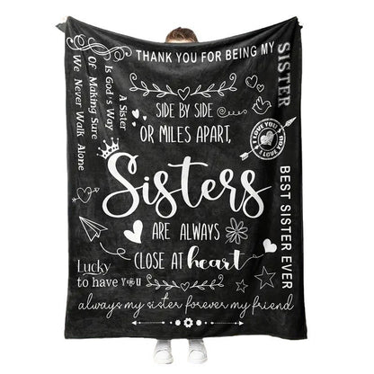 Inspirational Sister-Themed Fleece Blanket