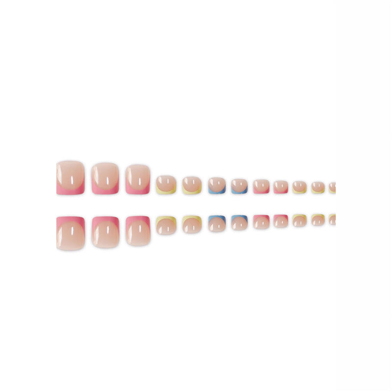 Colorful French Tip Pedicure Acalora