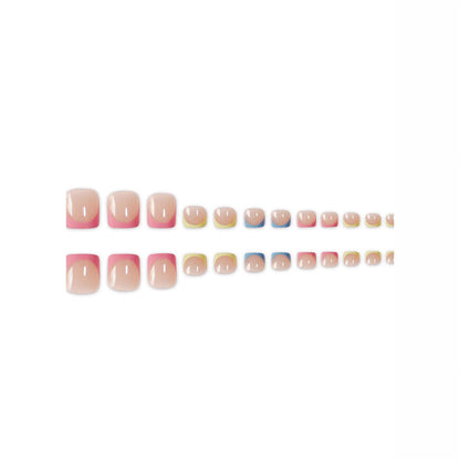 Colorful French Tip Pedicure Acalora