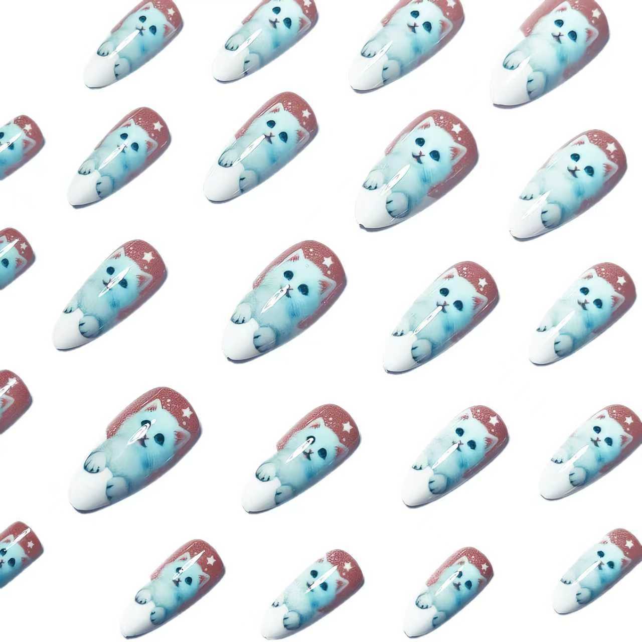 Playful Cat-Themed Nail Art Acalora