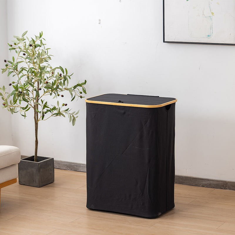 High-quality laundry container with practical and modern bamboo lid Acalora