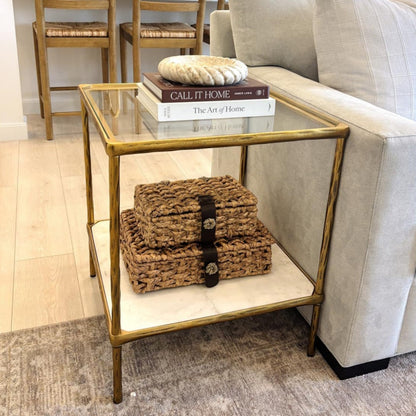Handcrafted Storage Box Made of Braided Natural Material Acalora