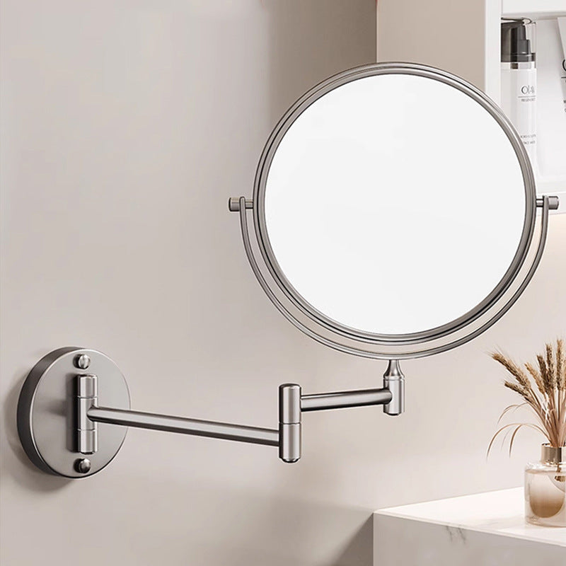 BowLift | Rechargeable Wall Mounted Shaving Mirror | 360° Rotation. 1X/10X Magnification & Adjustable LED Lighting for Bathroom Use