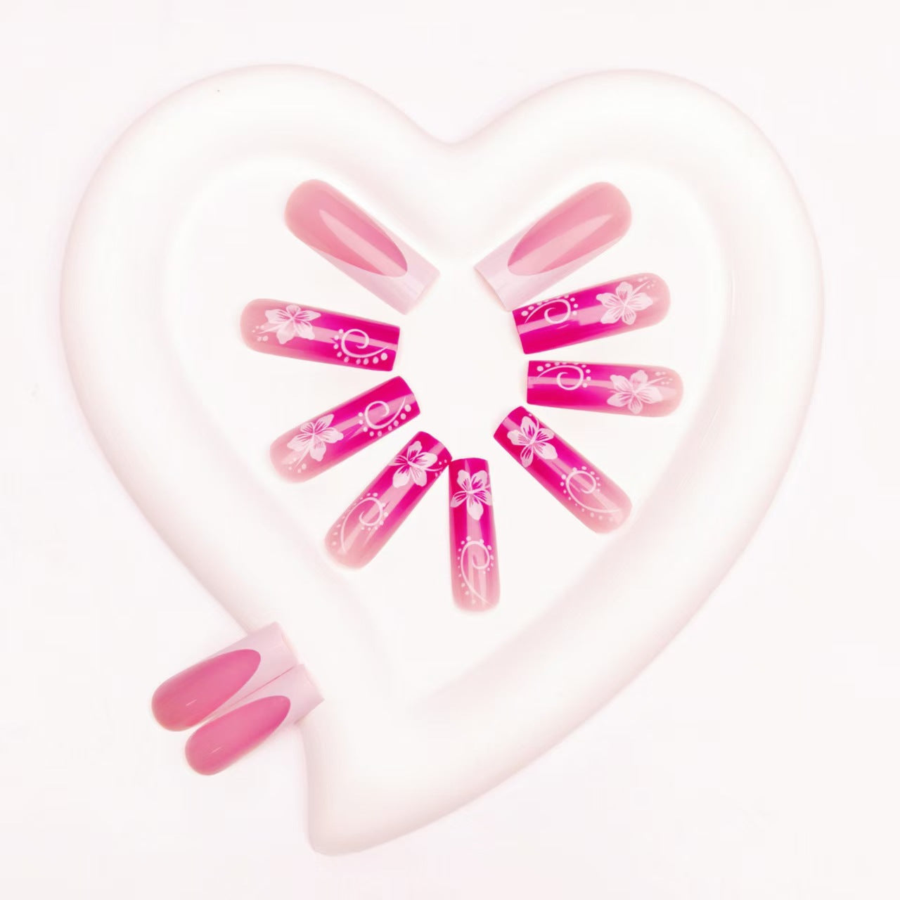Floral Art Gel Nail Design Acalora