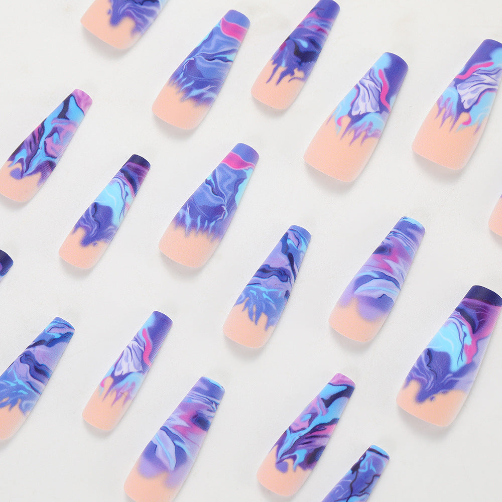 Artificial nails in modern marble design Acalora