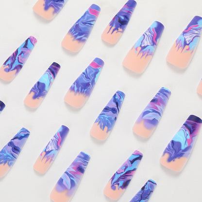 Artificial nails in modern marble design Acalora