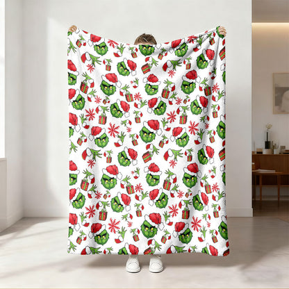 Unisex Cozy Dog-Themed Fleece Throw Blanket