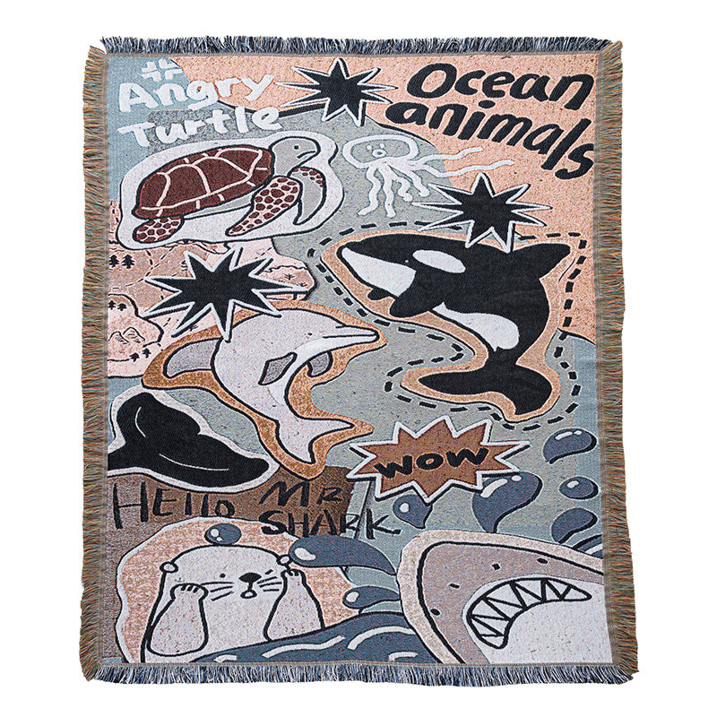Fun Ocean-Themed Throw Blanket