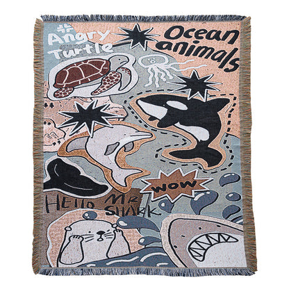 Fun Ocean-Themed Throw Blanket
