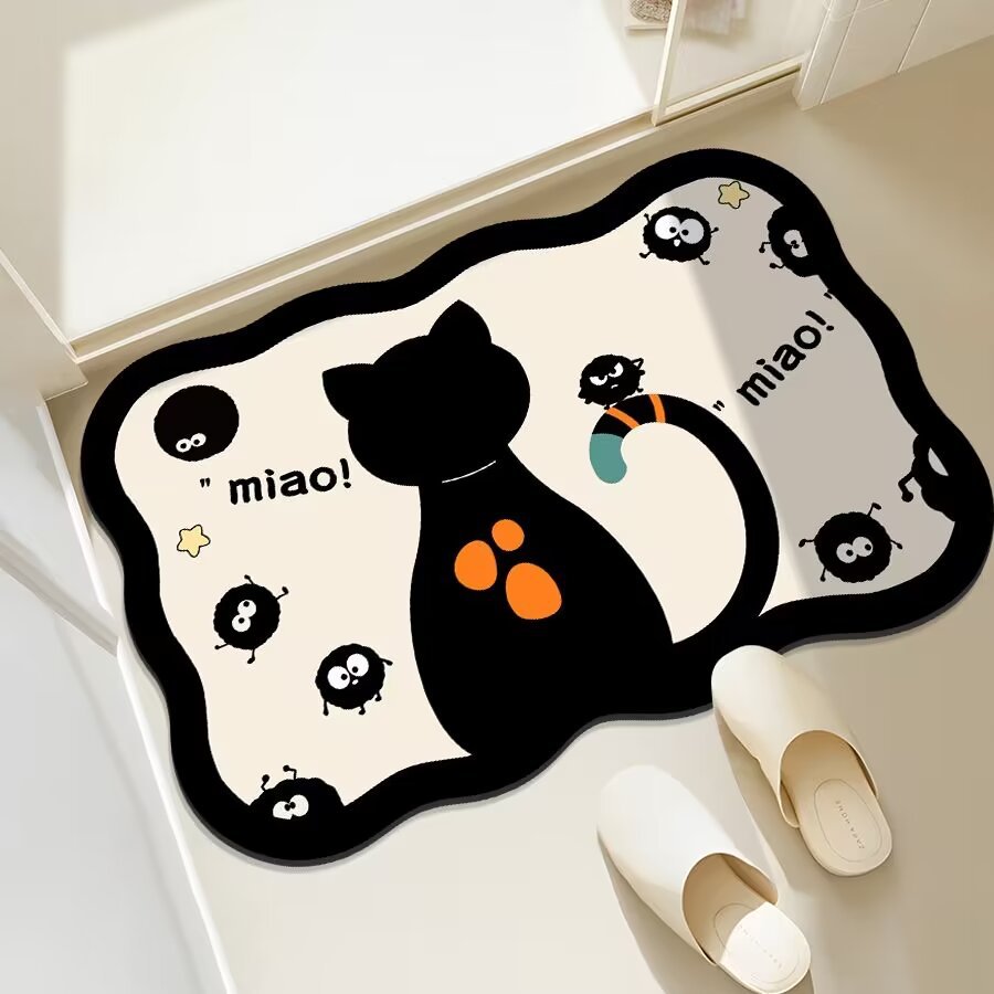 Fun Cat-Themed Bathroom Mat