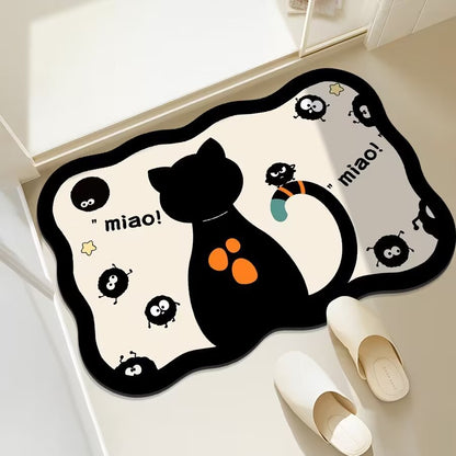 Fun Cat-Themed Bathroom Mat