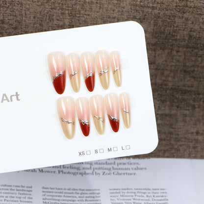 Elegant Stiletto Press-On Nail Set with Shimmering Accents Acalora