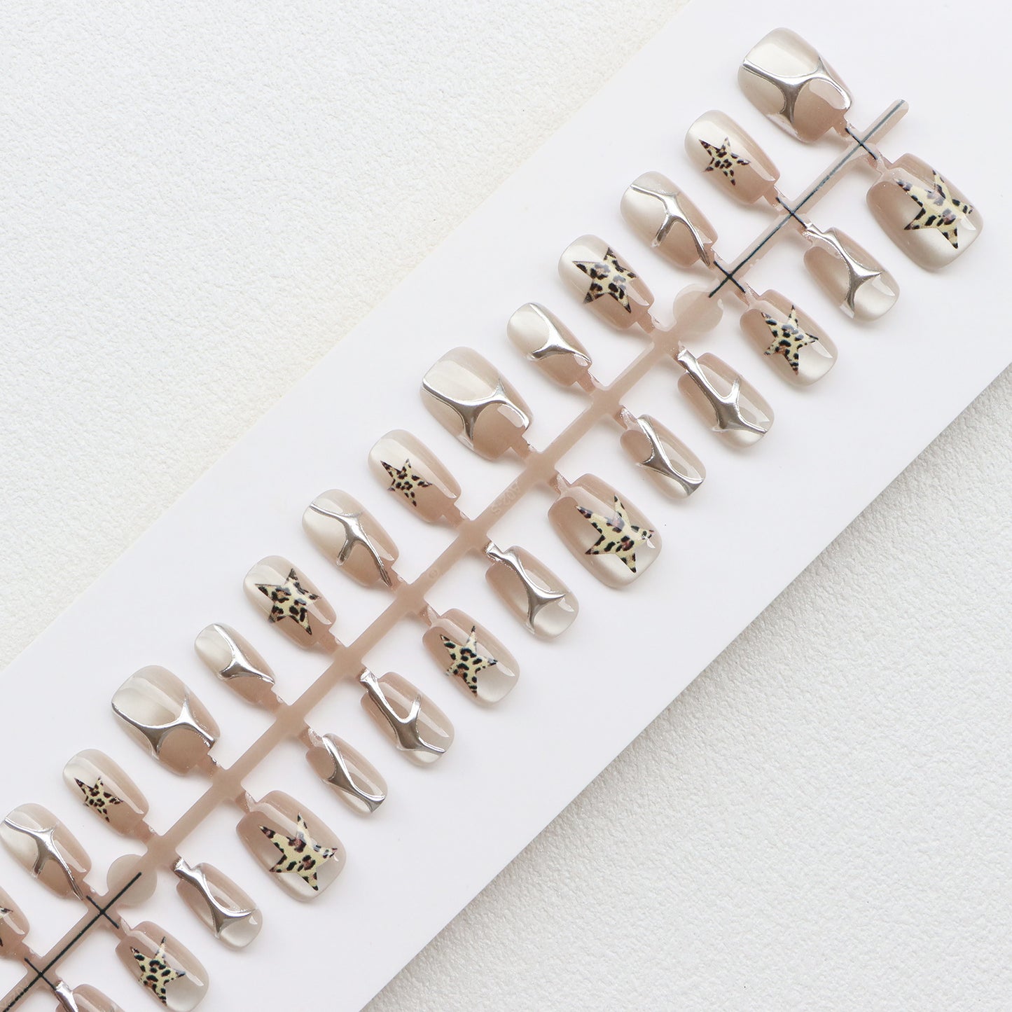 Decorative Press-On Nail Art Set with Star Accents Acalora